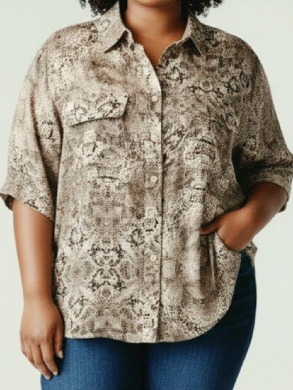 Zac & Rachel  Snakeskin Blouse